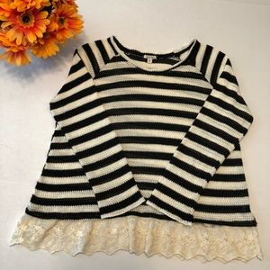Eyeshadow Juniors Lace Knit Sweater
